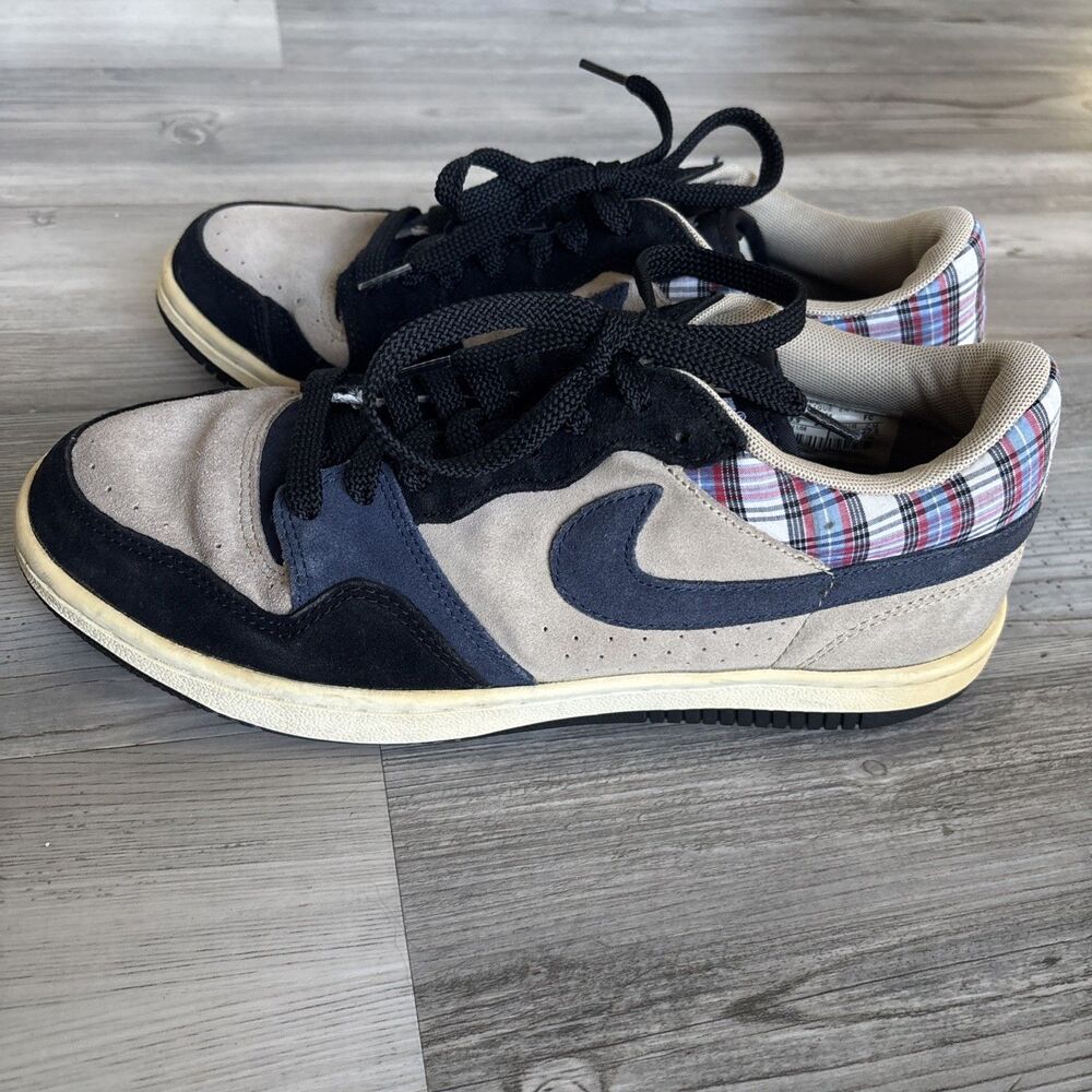 Vintage Nike Court Force Low Tweed Black Plaid Sz 9.5 313561-241